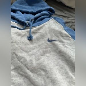 Vintage Thrifted Nike Blue and Off White Hoodie
